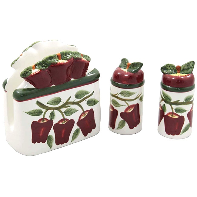 Shop Country Apple Collection 3piece Napkin and Shakers Set Free
