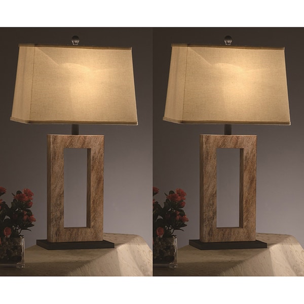 two bedside lamps