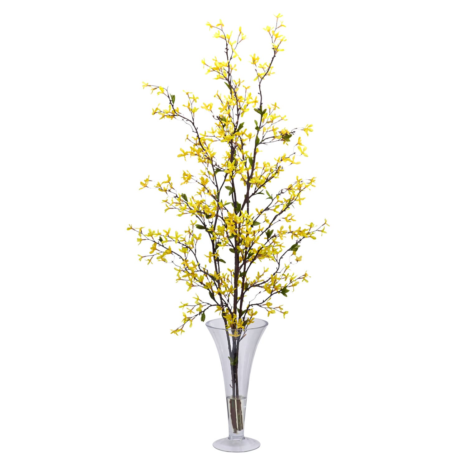 Shop Forsythia Vase Silk Flower Arrangement - Free Shipping Today - Overstock.com - 6264521