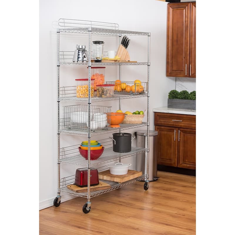 TRINITY NSF 6tier Chrome Wire Shelving Rack On Sale Bed Bath