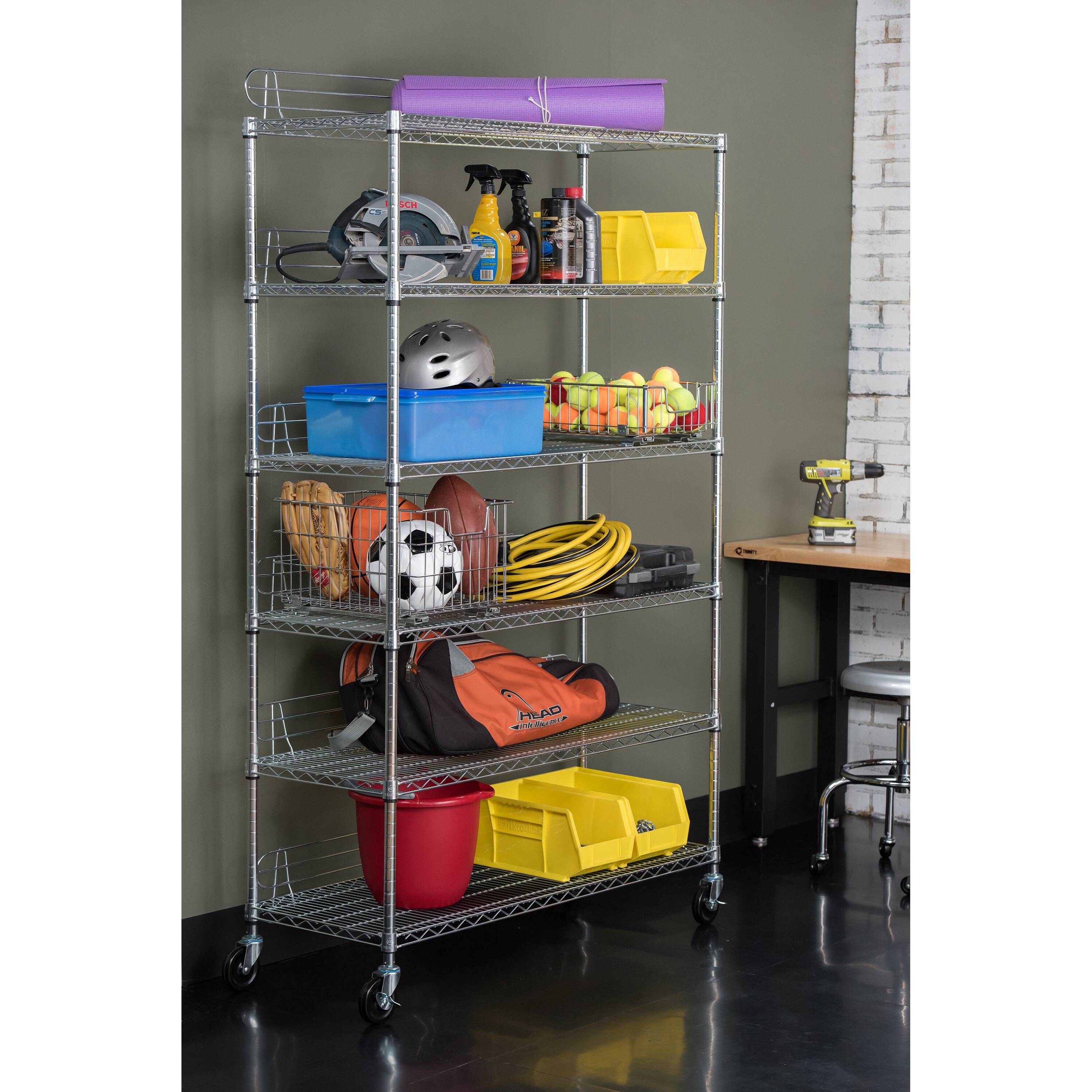 TRINITY NSF 6tier Chrome Wire Shelving Rack On Sale Bed Bath