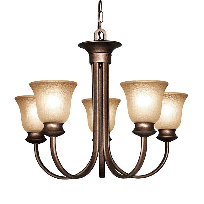 Woodbridge Lighting Dresden 5-light Marbled Bronze Chandelier (Dresden 5-light Marbled bronze Chandelier) - Chandeliers For Bedrooms by Overstock.com