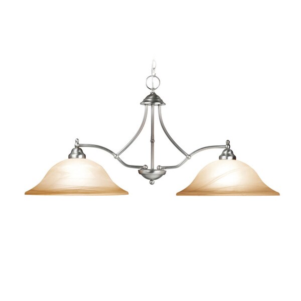 Woodbridge Lighting Anson 2-light Satin Nickel Island Light Fixture