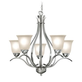 Woodbridge Lighting Beaconsfield 5-light Satin Nickel Chandelier - Silver (Beaconsfield 5-light Satin Nickel Chandelier) - Chandeliers For Bedrooms by Overstock.com