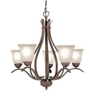 Woodbridge Lighting Beaconsfield 5-light Marbled Bronze Chandelier (Beaconsfield 5-light Marbled Bronze Chandelier) - Chandeliers For Bedrooms by Overstock.com
