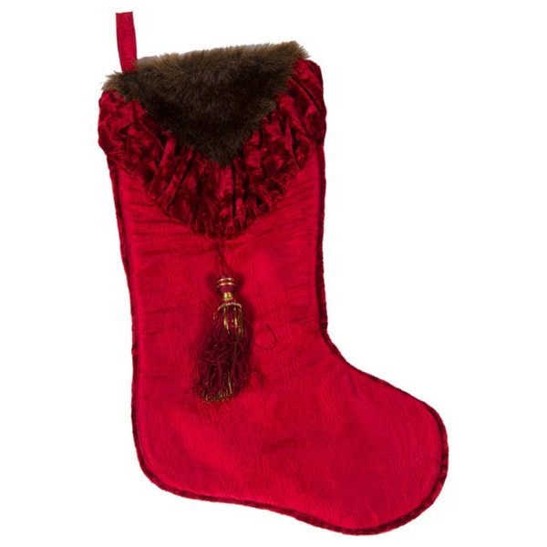 Selections by Chaumont Christmas Noel Fur Velvet Stocking   13902464