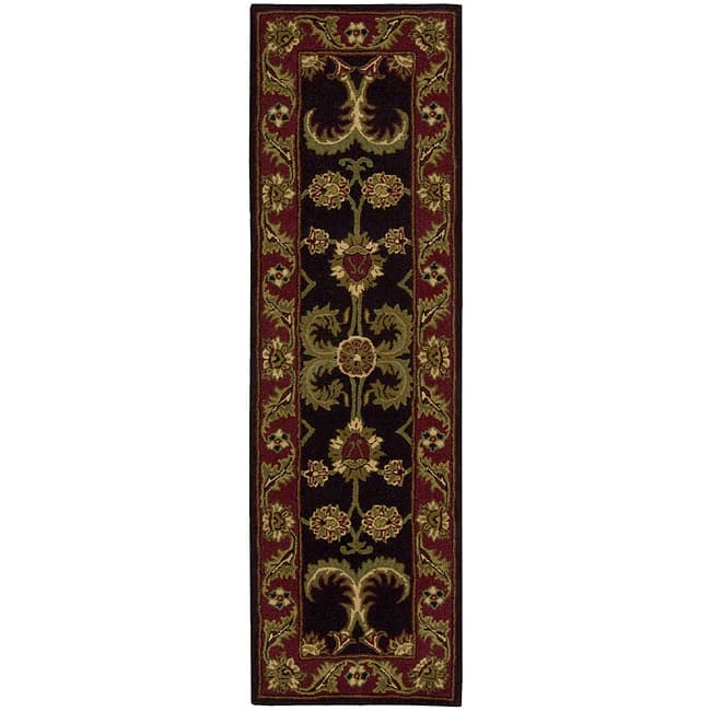 Nourison Hand-tufted Caspian Black Wool Rug - 2'3" x 7'6" Runner