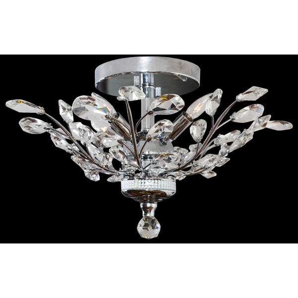 Somette Crystal 4 light Chrome Chandelier Flush Mount  