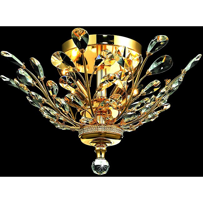 Christopher Knight Home Crystal 4 light Gold Chandelier Flush Mount
