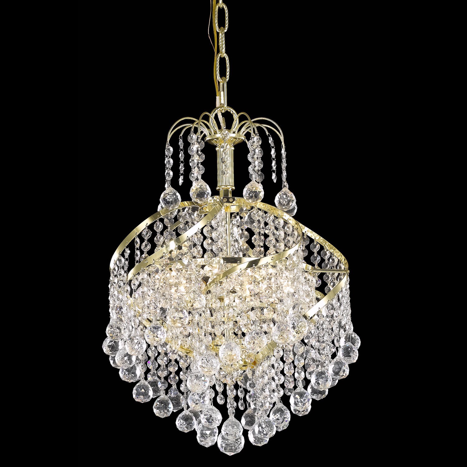 Somette Crystal 3-light Gold Chandelier (Crystal Chandelier Light) - Chandeliers For Bedrooms by Overstock.com
