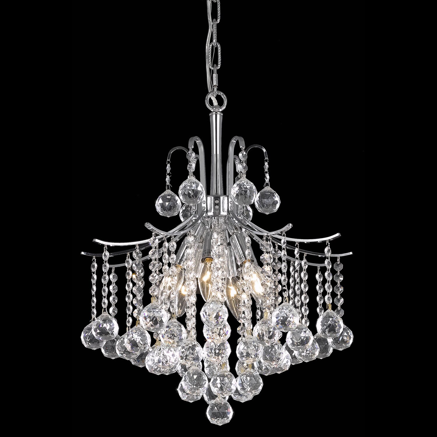 Somette Crystal 6-light Chrome Chandelier (Crystal Chandelier Light) - Chandeliers For Bedrooms by Overstock.com