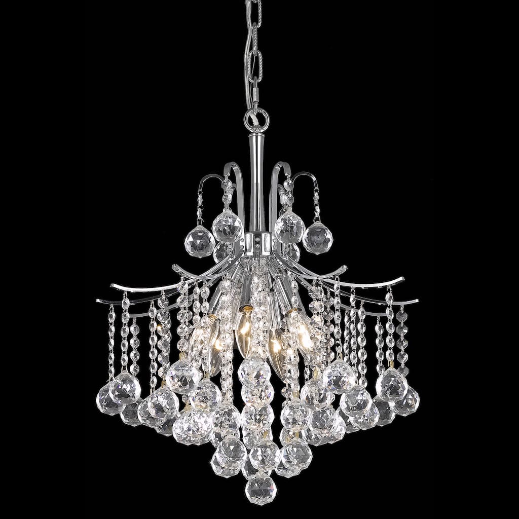 Somette Crystal 6-light Chrome Chandelier