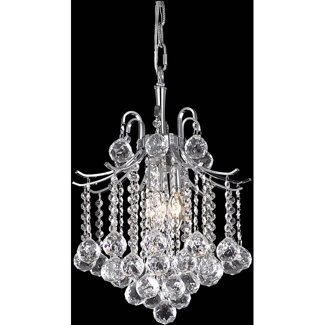Somette 17" Crystal 3-light Chrome Chandelier (Crystal Chandelier Light) - Chandeliers For Bedrooms by Overstock.com