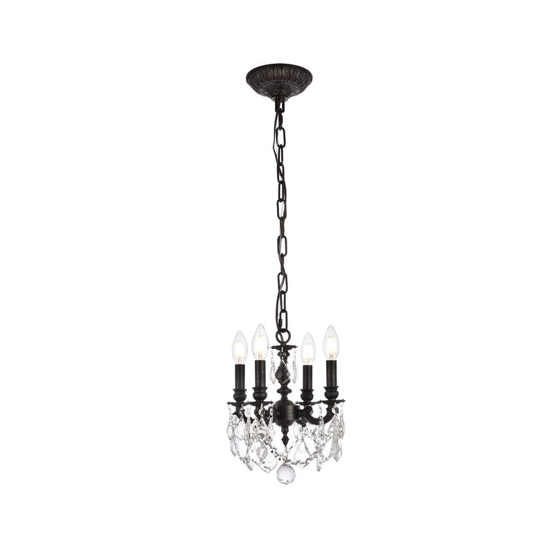 Somette Crystal 4 light Dark Bronze Chandelier   13864611  