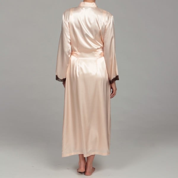 Jones New York Women's Peach Silk-Like Robe - Overstock Shopping - Top ...