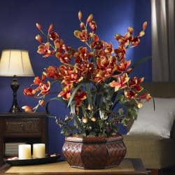 Large Cymbidium Silk Flower Arrangement - Red