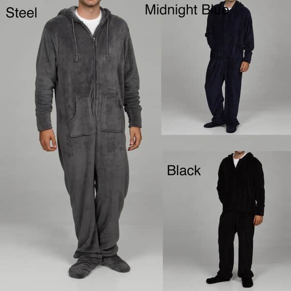 Alexander Del Rossa Men's Microfleece Onepiece Pajamas