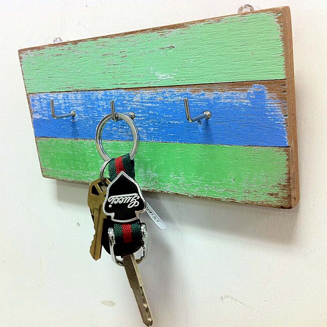 Recycled Wood 3Ring Key Hanger (Thailand) Free Shipping On Orders Over 45