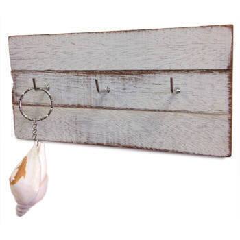 Handmade Recycled Wood 3-Ring Hanger Panel (Thailand)