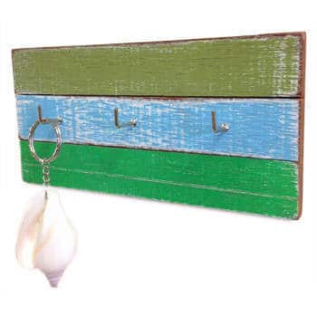 Handmade Recycled Wood 3-Ring Hanger Panel (Thailand)