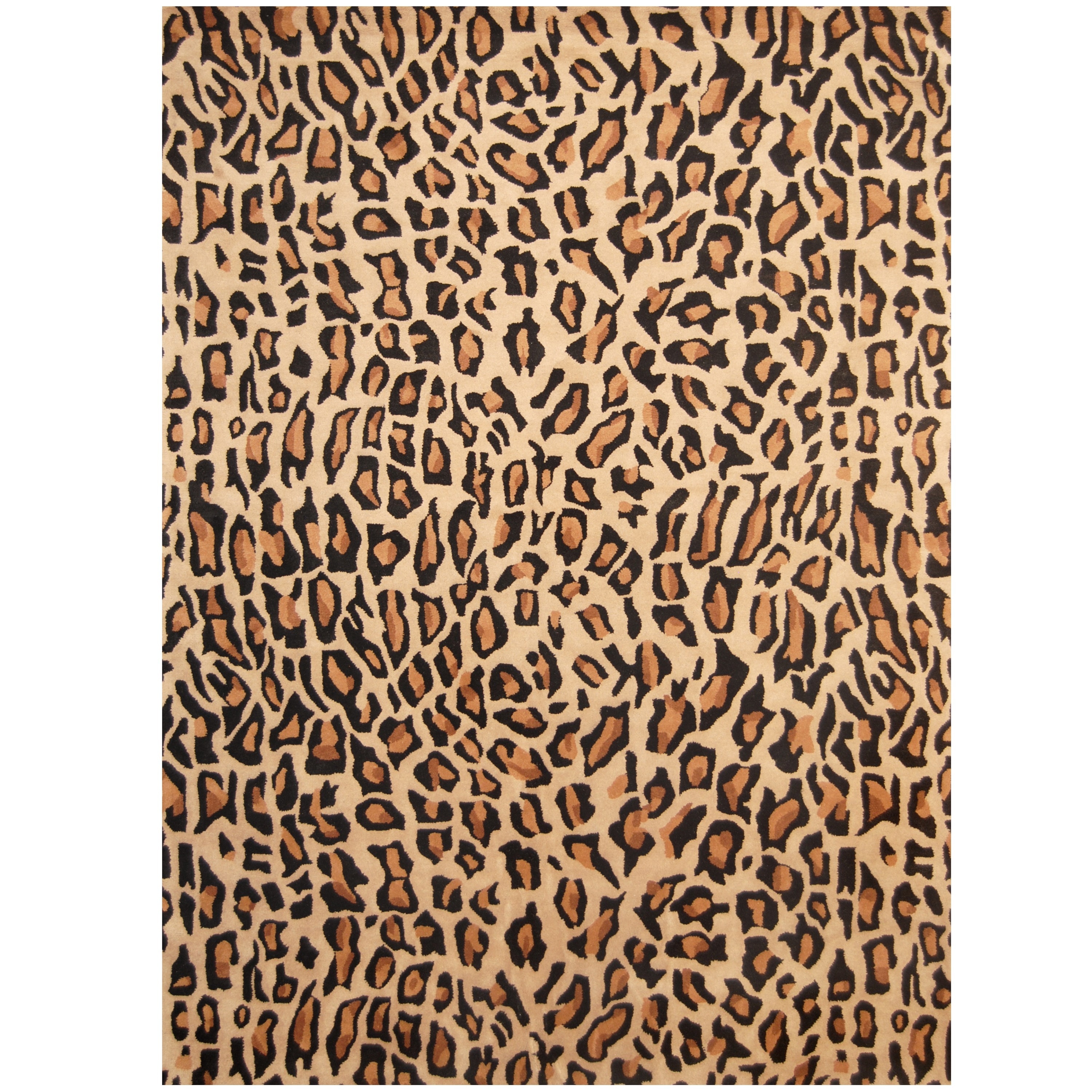 Handmade Cheetah Print Wool Rug India 7 6 X 9 On Handmade Cheetah Print Wool Rug