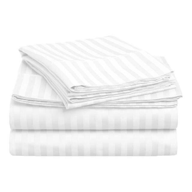 Miranda Haus Gyda Deep Pocket 400-Thread Count Egyptian Cotton Sheets - White - Split King