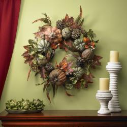 Pumpkin and Gourd Wreath - Overstock - 6268379
