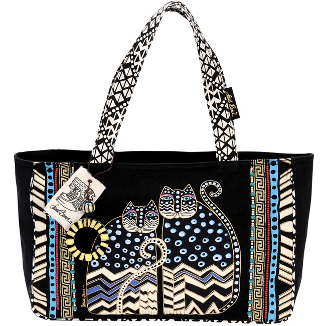 Laurel Burch Spotted Cats Zip Top Medium Tote