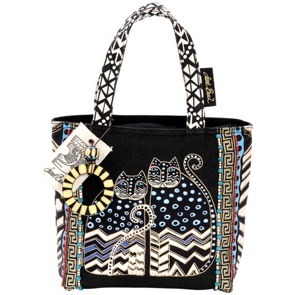Laurel Burch Spotted Cats Medium Zip Top Tote