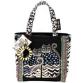 Laurel Burch Spotted Cats Medium Zip Top Tote