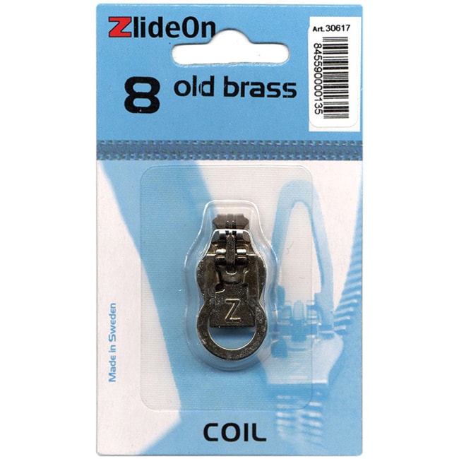 Zlideon Coil Size 8 Old Brass Zipper Pull Replacement