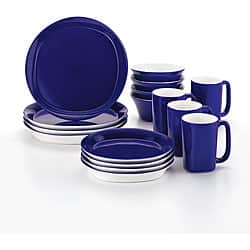 slide 1 of 1, Rachael Ray 16-piece Round and Square Blue Dinnerware Set