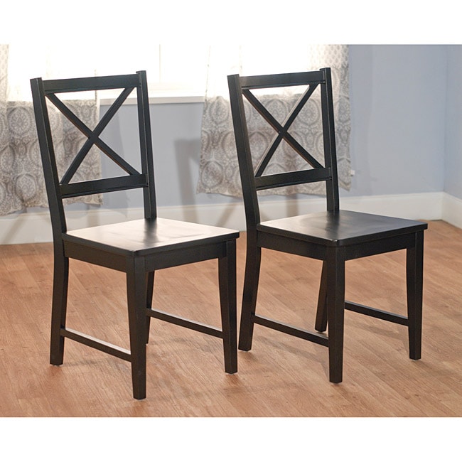 Simple Living Black Cross Back Dining Chairs (Set of 2) - Free Shipping