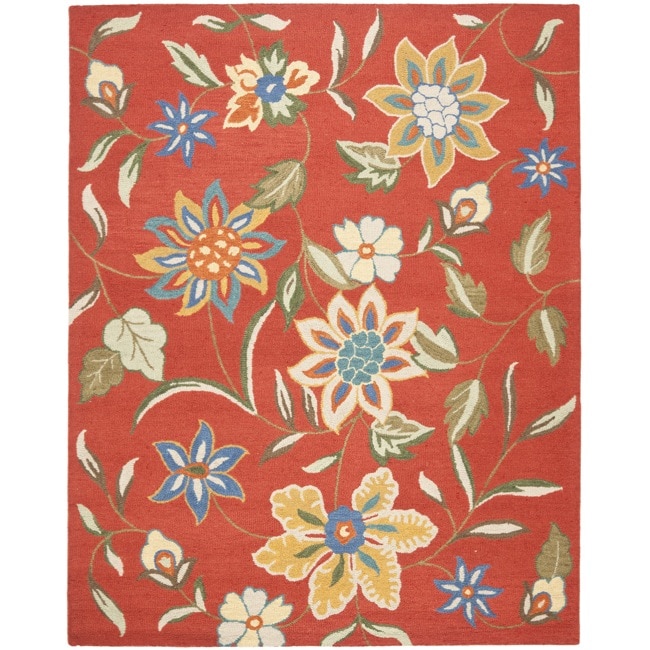 Safavieh Handmade Blossom Rust Wool Area Rug - 8' x 10'