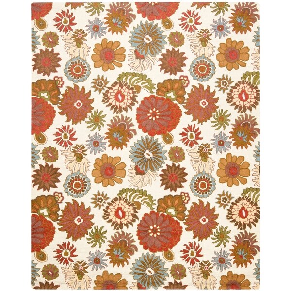 Safavieh Ivory Blossom Handmade Wool Area Rug - 8' x 10'