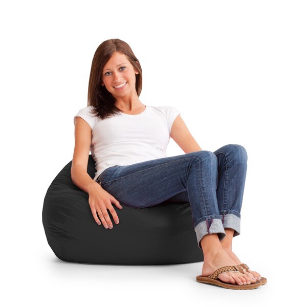 black vinyl bean bag