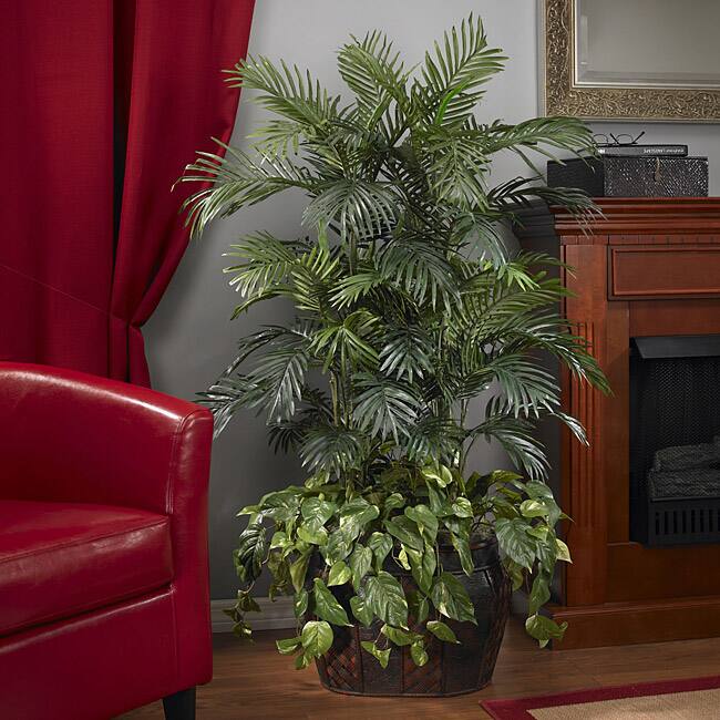 Deluxe 4.5-foot Double Areca Vase and Pothos