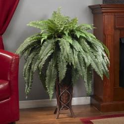 TWO 36" River Fern Hanging Artificial Silk Plants 200 