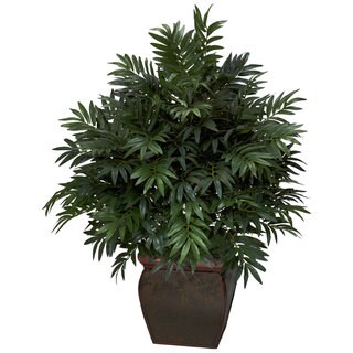 Triple Bamboo Palm W  Decorative Planter Silk Plant - Bed Bath & Beyond 