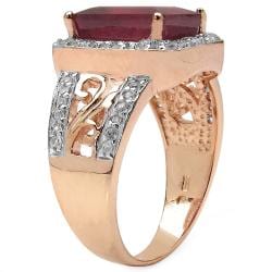 Malaika 4.10ctw 14K Rose Gold Overlay Silver Ruby & Topaz Ring Malaika Gemstone Rings