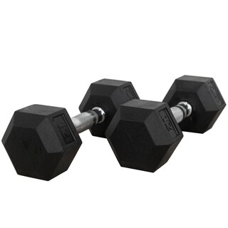 Valor Fitness RH-12 Rubber Hex Dumbbells for Strengthening and Toning Muscles- 12lb (Pair)