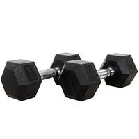 Valor Fitness RH-25 Rubber Hex Dumbbells for Strengthening and Toning Muscles - 25 lb (Set of 2)