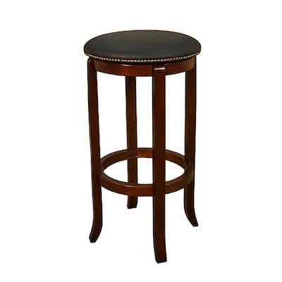 Lewisville 24-inch Walnut Swivel Counter Stool