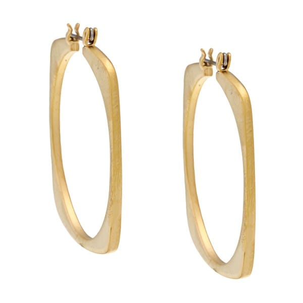 Shop NEXTE Jewelry 14k Gold Overlay Matte Round-in-square Hoop Earrings ...
