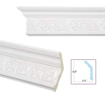 Scrolling Foliage 6-inch Crown Molding (8 pieces)