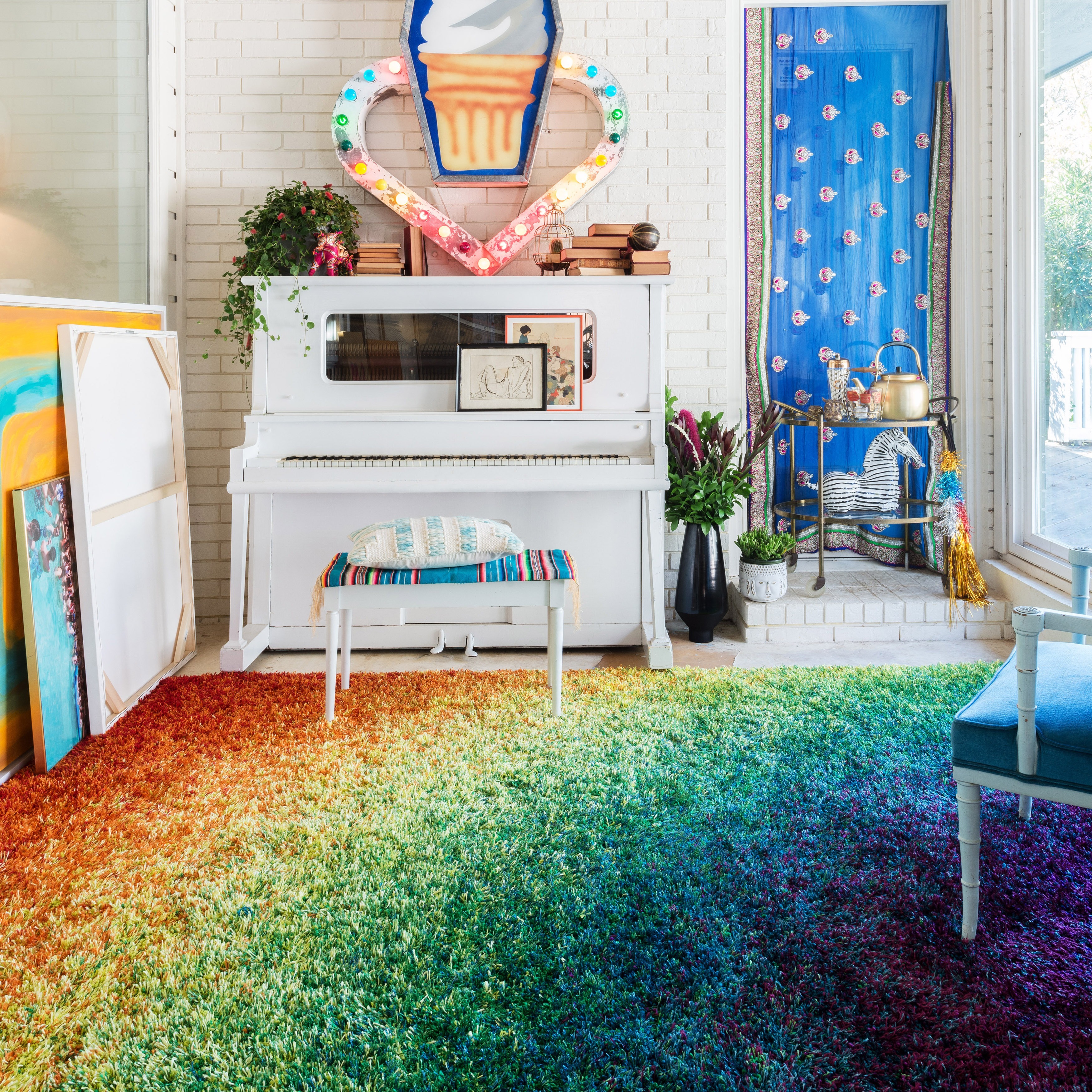 Cantebury Rainbow Shag Rug (39 X 56)