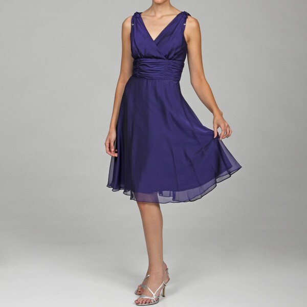 Shop Patra Women's Purple Chiffon Dress - Free Shipping Today ...