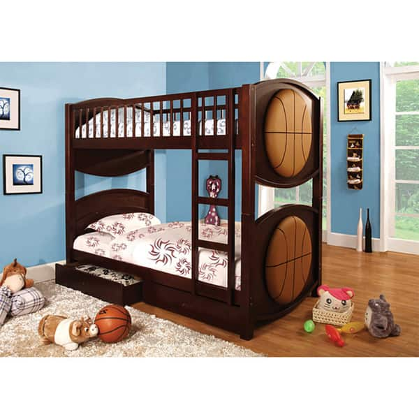 Shop Furniture Of America Twin Basketball Bunk Bed Set