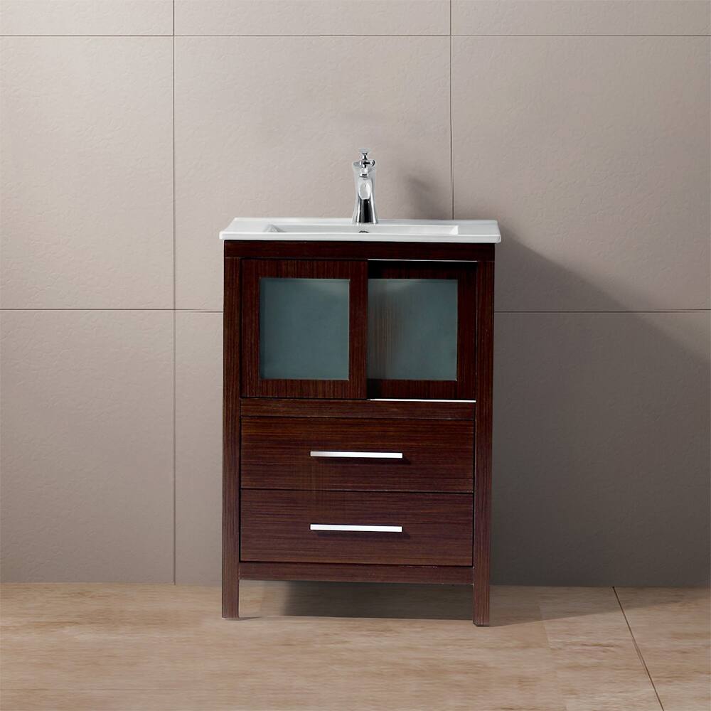 Vigo 24-Inch Alessandro Single Bathroom Vanity with Two Drawers