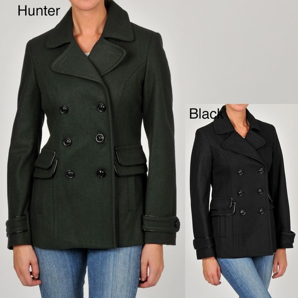 Shop Esprit Women's Double-breasted Wool-blend Peacoat - Free Shipping ...